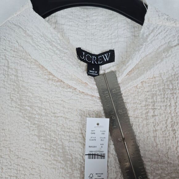 J.Crew Textured Bubble Knit Mockneck Sleeveless Top Women’s Cream Polyester S - Picture 8 of 11